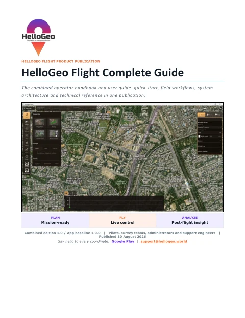 Cover of HelloGeo Flight complete guide, edition 1.0